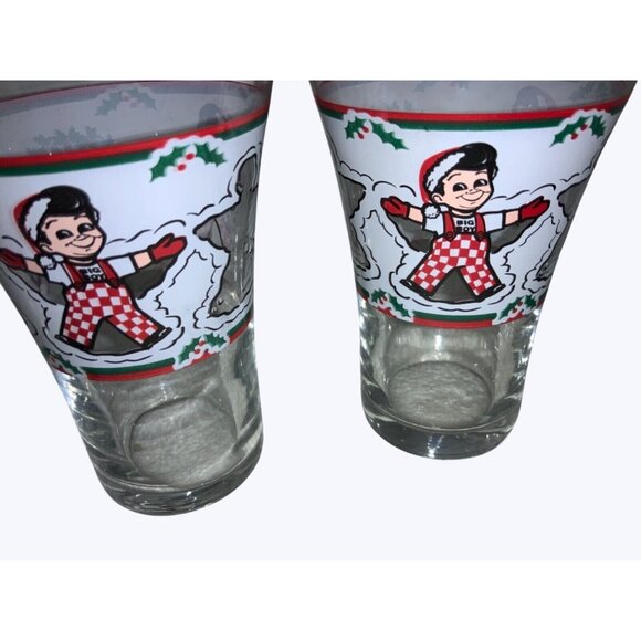 Big Boy Restaurant and Bakery Christmas snow angel Drinking Glasses - Picture 2 of 6